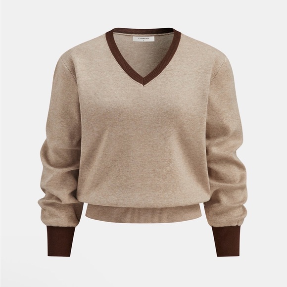 NWT Commense Tan and Brown Sweater Midi Skirt Set - Size Large - Picture 4 of 12